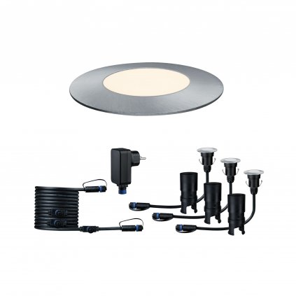 34677 7 paulmann plug shine mini zakladni set zapustnych svitidel do exterieru 3x2 5w led 3000k stmivatelne stribrna ip65