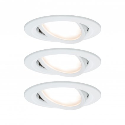 Paulmann Premium LED Slim Coin Satin, náklopná zápustná bodovka 3x6,8W LED 2700K stmívatelná, matná bílá, prům. 8,4cm