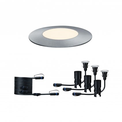 35100 7 paulmann plug shine mini rozsirovaci set zapustnych svitidel do exterieru 3x2 5w led 3000k stmivatelne stribrna ip65