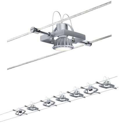 Paulmann Mac2, lankový systém, 7x max 10W LED 12V, matný chrom, 500cm
