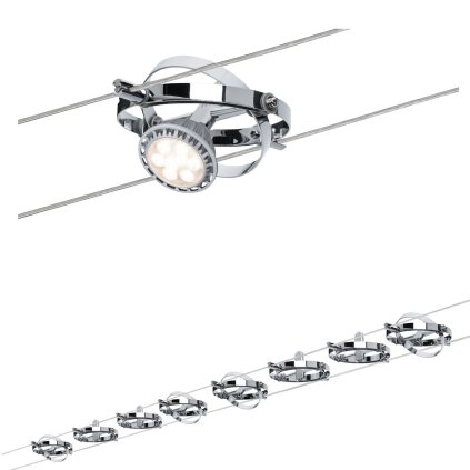 Paulmann Cardan, lankový systém, 8x max 10W LED 12V, chrom, 500cm