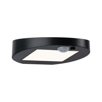Paulmann Ryse, antracitové nástěnné solární svítidlo se senzorem, 1,2W LED 3000K, šířka 15,4cm, IP44