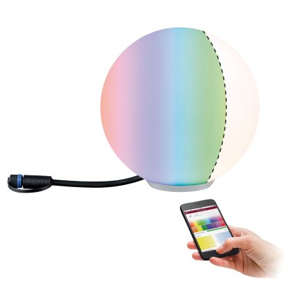 Paulmann Plug&Shine Globe, venkovní světelná koule RGBW 2,8W LED, prům.20cm, ZigBee