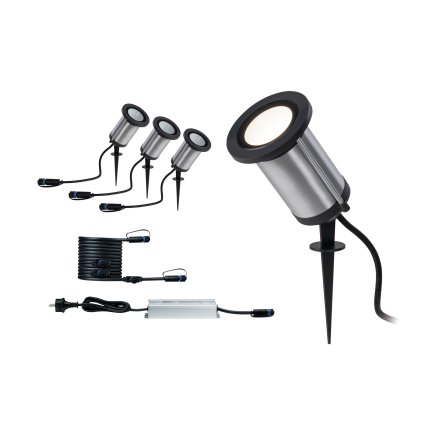 Paulmann Plug&Shine Classic, základní set zahradních reflektorů 3x6W LED 3000K stmívatelné, IP65