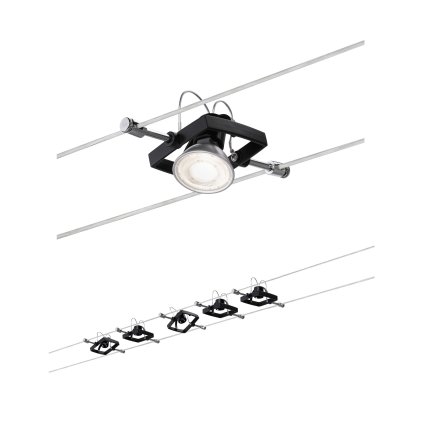 Paulmann Mac2, lankový systém, 5x max 10W LED 12V, černá, 500cm