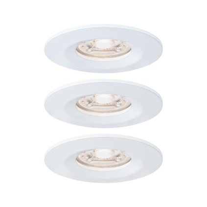 Paulmann Nova Mini, bílé bodovky, 3x4W LED 2700K, prům. 6,5cm, IP44