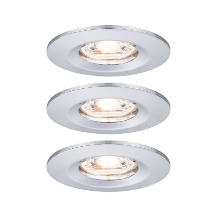 Paulmann Nova Mini, chromové bodovky, 3x4W LED 2700K, prům. 6,5cm, IP44