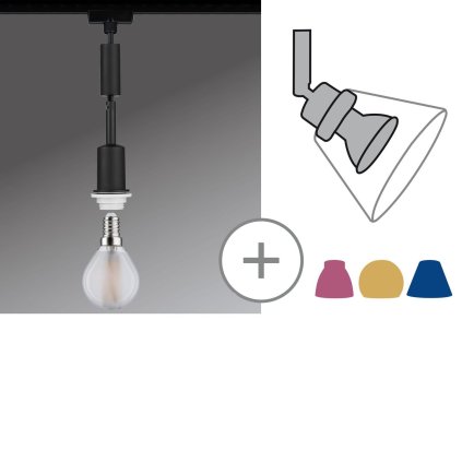 Paulmann DecoSystems pendant, závěs pro Urail systém, 1x20W E14, matná černá