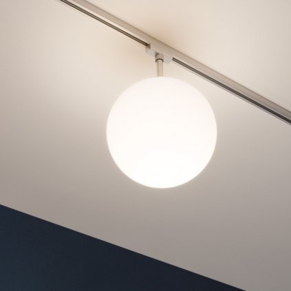 Paulmann Ceiling Globe Small, kulaté svítidlo z bílého skla pro Urail system, 1x10W E14, matný chrom, prům. 20cm