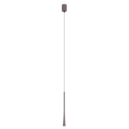 Redo Ito, hnědé závěsné svítidlo, 6,2W 3000K, průměr 3,2cm, výška 40cm