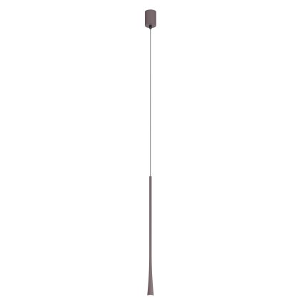 Redo Ito, hnědé závěsné svítidlo, 6,2W 3000K, průměr 3,2cm, výška 60cm