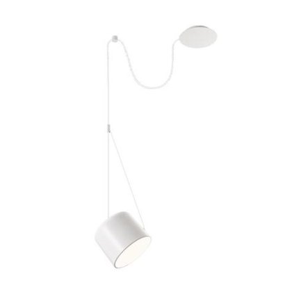 Redo Dodo, 1 bílé svítidlo na 3m lanku s průvěsem, 1x15W E27, prům. 16cm