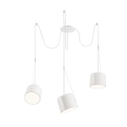 Redo Dodo, 3 bílá svítidla na 3m lanku s průvěsem, 3x15W E27, prům. 16cm