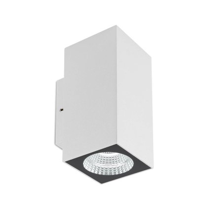 Redo Quad, bílé venkovní nástěnné svítidlo, 2x3W LED 3000K, výška 12,8cm, IP65