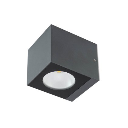 Redo Teko, šedé nástěnné exteriérové svítidlo se svícením dolu, 2x6W LED 3000K, výška 9,1cm, IP65
