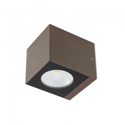 Redo Teko, rezavohnědé nástěnné exteriérové svítidlo se svícením dolu, 2x6W LED 3000K, výška 9,1cm, IP65