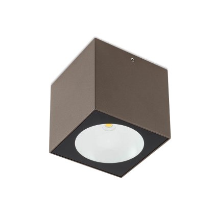 Redo Teko, rezavohnědé stropní exteriérové svítidlo, 6W LED 3000K, výška 9,4cm, IP65