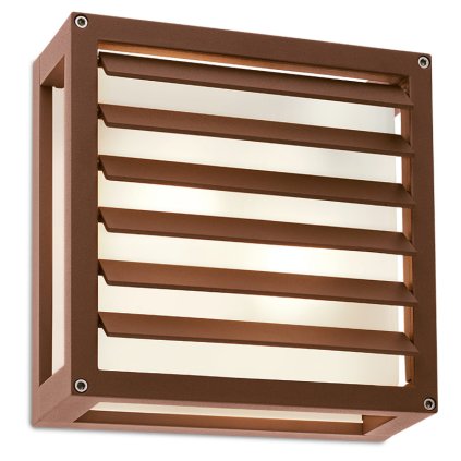 Redo Brick Glass venkovní rezavě hnědé nástěnné svítidlo 2xE27, rozměr 25x25cm IP54