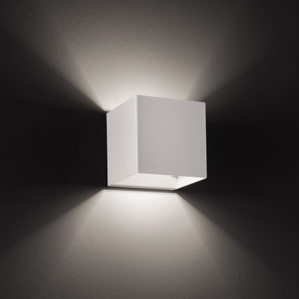 Lodes Laser, nástěnné svítidlo se svícením nahoru-dolu, 15W LED 2700K stmívatelné, bílá, 10x10x10cm