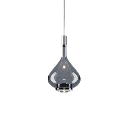 Lodes Sky-Fall Medium, závěsné svítidlo z kouřového skla, 14W LED 2700K dim, výška 38cm