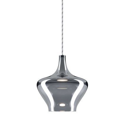 Lodes Nostalgia medium chrome, závěs z pochromovaného skla, 11W LED 2700K, prům. 20cm