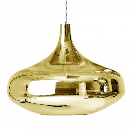 Lodes Nostalgia large gold, závěs z pozlaceného skla, 7W LED 2700K, prům. 28cm