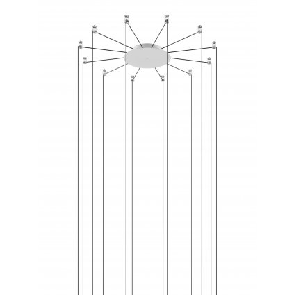 Lodes Radial bílá kulatá rozeta s bočním vývodem pro 5 - 12 svítidel, průměr 25cm