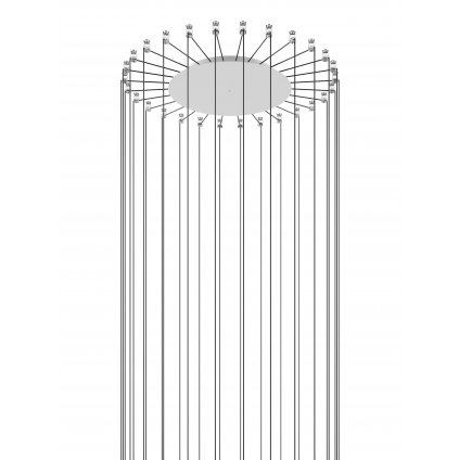 Lodes Radial bílá kulatá rozeta s bočním vývodem pro 13 - 28 svítidel, průměr 36cm