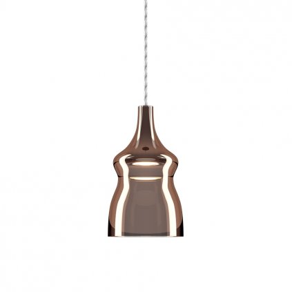 Lodes Nostalgia small glossy bronze, závěs z bronzového skla, 11W LED 2700K, prům. 12,5cm