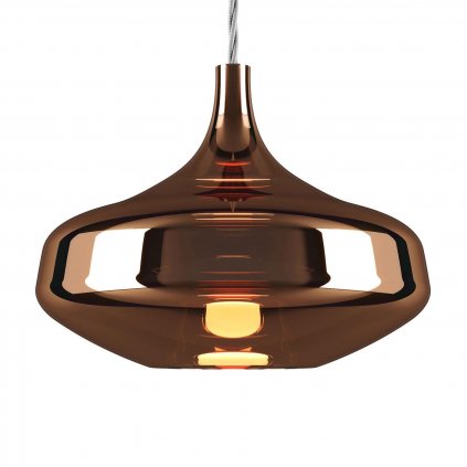 Lodes Nostalgia large glossy bronze, závěs z bronzového skla, 7W LED 2700K, prům. 28cm