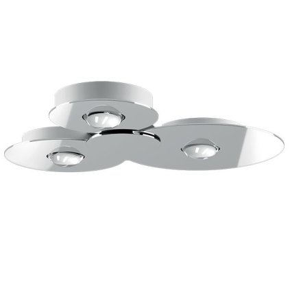 Lodes Bugia Triple, stropní svítidlo, 3x17W LED 2700K, chrom, délka 52,5cm