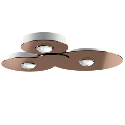 Lodes Bugia Triple, stropní svítidlo, 3x17W LED 3000K, lesklá bronz, délka 52,5cm