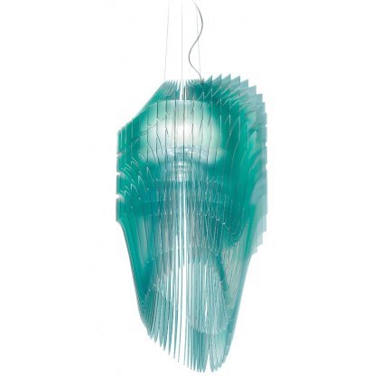 Slamp Avia suspension M, tyrkysové svítidlo od Zaha Hadid - limitovaná edice, 3x12W E27 + 7W Spot LED PAR 20, 100cm