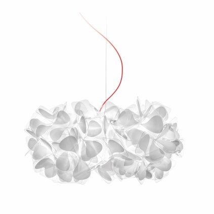 Slamp Clizia Mama Non Mama White Medium, designové svítidlo s červeným kabelem, 2x12W E27, prům. 53cm
