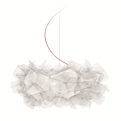 Slamp Clizia Pixel, designové svítidlo s červeným kabelem, 2x12W E27, prům. 53cm