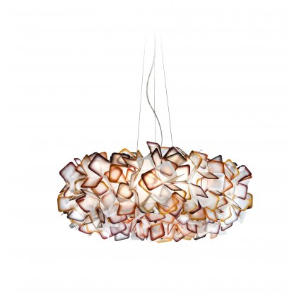 Slamp Clizia large, závěsné designové svítidlo z Opalflexu s oranžovým okrajem, 4x12W E27, prům. 78cm