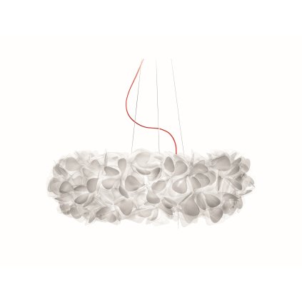 Slamp Clizia Mama Non Mama White Large, designové svítidlo s červeným kabelem, 4x12W E27, prům. 78cm
