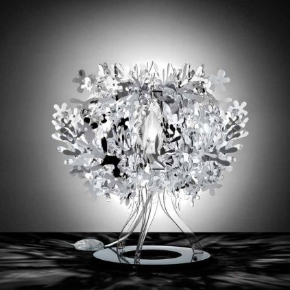 41334 2 slamp fiorellina stribrna stolni lampicka 1x28w e14 vyska 34cm