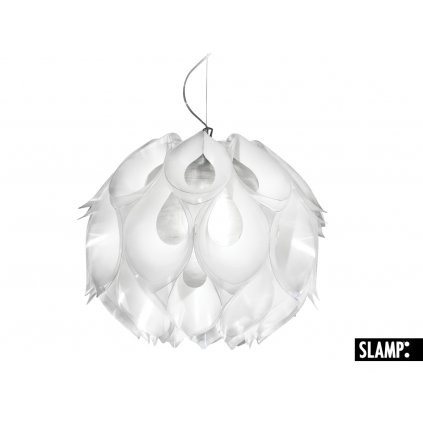 Slamp Flora small, závěsné svítidlo s bílými lístky, 1xE27, prům. 36cm