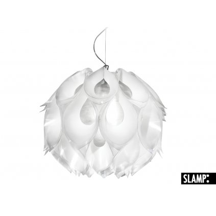 Slamp Flora medium, závěsná exotická rostlina s bílými lístky, 3x20W, prům. 50cm