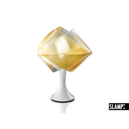 Slamp Gemmy prisma table color, stolní lampa z lentiflexu, zlatá, 1x40W, výška 33cm