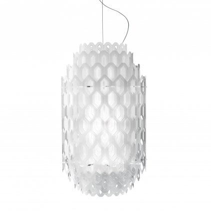 Slamp Chantal suspension M, bílé svítidlo pro zavěšení, 7xE27, výška 85cm