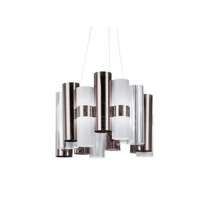 Slamp La Lollo Pewter white suspension M, designové závěsné svítidlo, 40W LED 2700K stmívatelné, průměr 48cm