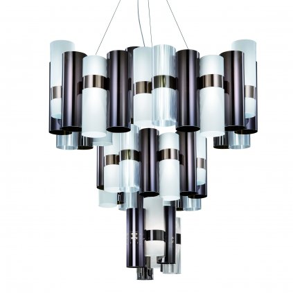 Slamp La-Lollo Pewter-white suspension XL, designové závěsné svítidlo, 130W LED 2700K stmívatelné, průměr 80cm