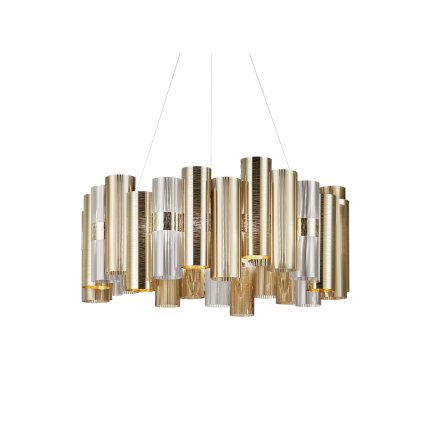 Slamp La Lollo Gold suspension L, designové závěsné svítidlo, 80W LED 2700K stmívatelné, průměr 80cm