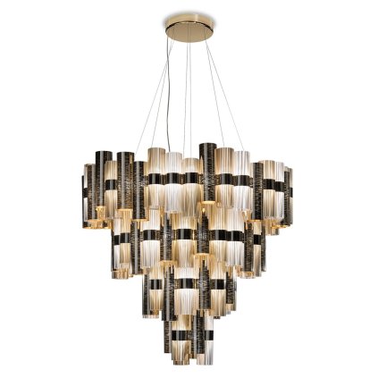 Slamp La Lollona Gold suspension 4, designové závěsné svítidlo, 242W LED 2700K stmívatelné, průměr 100cm