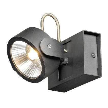 SLV Kalu, černá LED bodovka, 1x10W 60° LED 3000K, výška 16,5cm