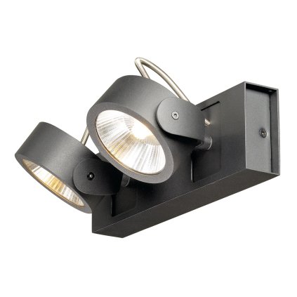 SLV Kalu, černá LED bodovka, 2x10W 60° LED 3000K, výška 16,5cm