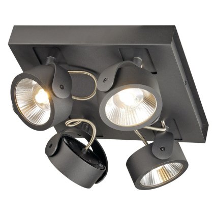 SLV Kalu, černá LED bodovka, 4x10W 60° LED 3000K, 28x29cm