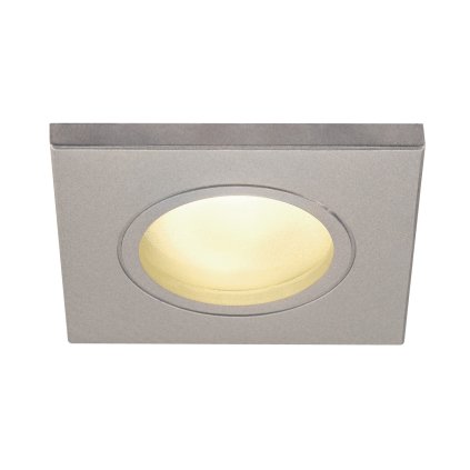 SLV Dolix OUT, čtvercová venkovní šedá bodovka GU10 max. 50W, 8,8 x 8,8cm IP65